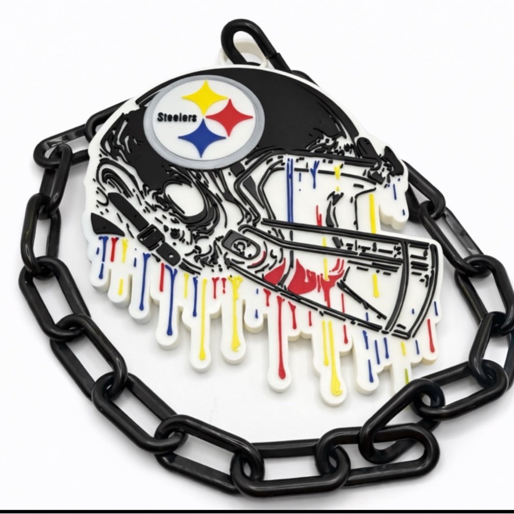 Steelers Fan Chain Helmet Necklace